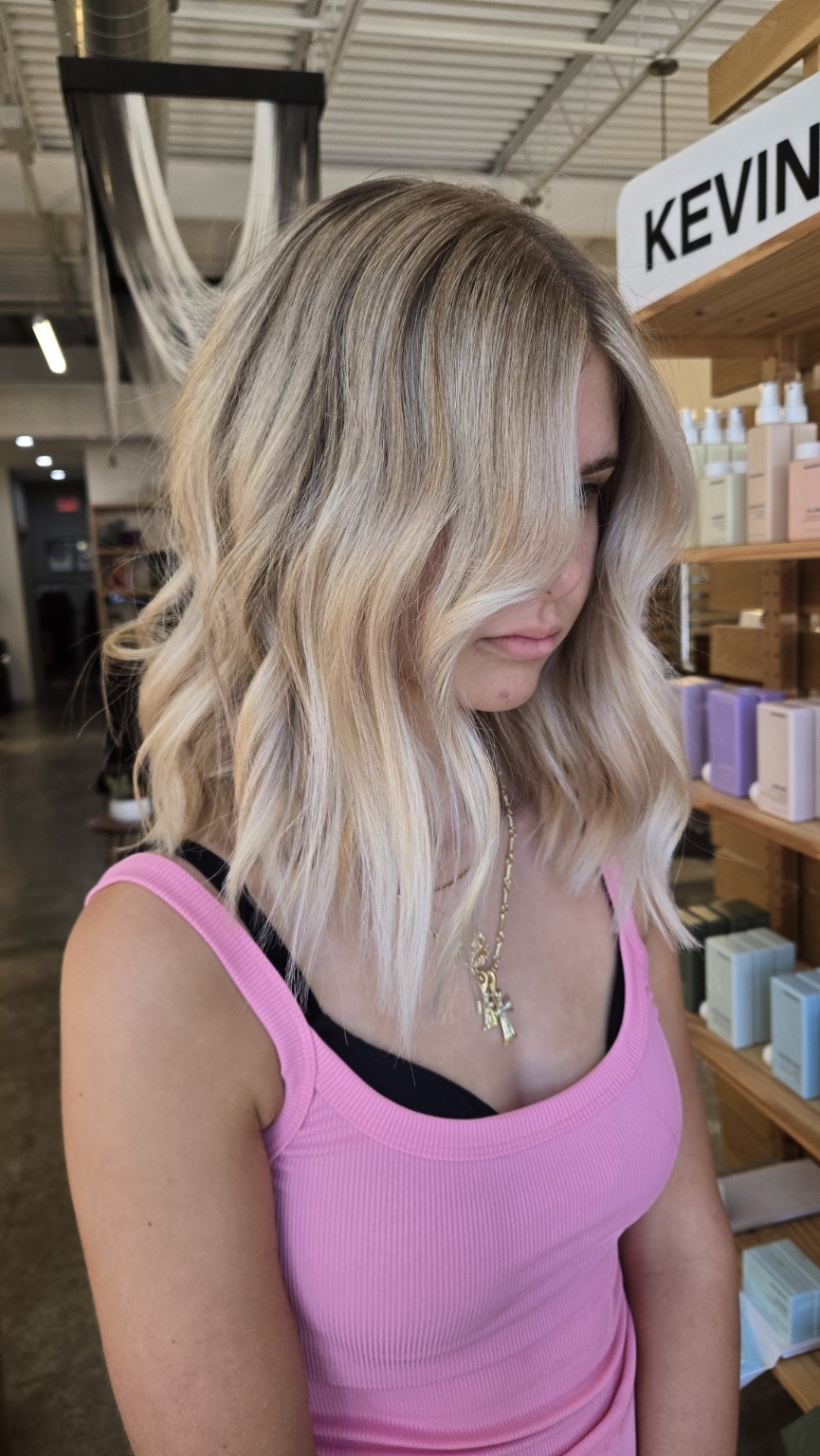 Blonde hair color and haircut by BLENDEDHUESATX in Austin, Texas